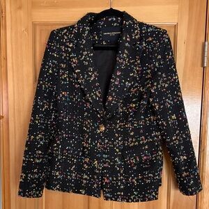 Amanda Uprichard Aldridge Black Tweed Blazer Tinsel